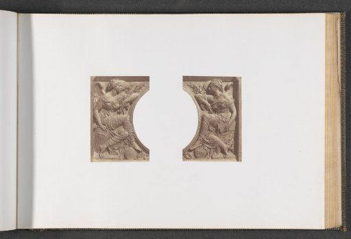 Plaster models for sculptures on the Palais du Louvre: left "War" and right "Peace" by Jules Cavelier