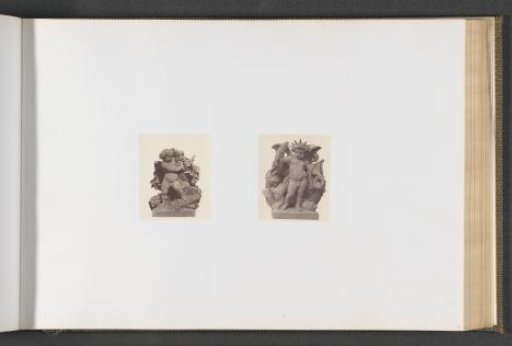 Plaster models for sculptures on the Palais du Louvre: left "The Grape Harvest" by Théodore François Devaulx and right "The Glories of France" by Henri-Charles Maniglier