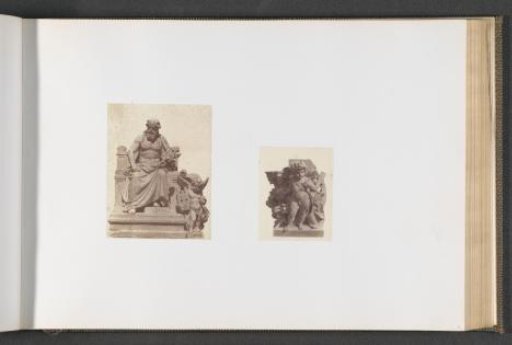 Plaster models for sculptures on the Palais du Louvre: left "Greek Art" by Gabriel Bernard Seurre and right "The Stone" by Auguste Poitevin