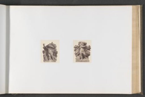 Plaster models for sculptures on the Palais du Louvre: left "The Fine Arts" by Nicolas Guillemin and right "Summer" by Wladyslaw Tomasz Kazimierz Oleszczynski