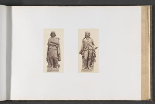 Plaster models for sculptures on the Palais du Louvre: left "The Lorrain" by Auguste Hyacinthe Debay and right "Grétry" by Victor Vilain