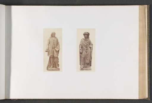 Plaster models for sculptures on the Palais du Louvre: left "Regnard" by Théodore Gruyère and right "Jacques Coeur" by Elias Robert
