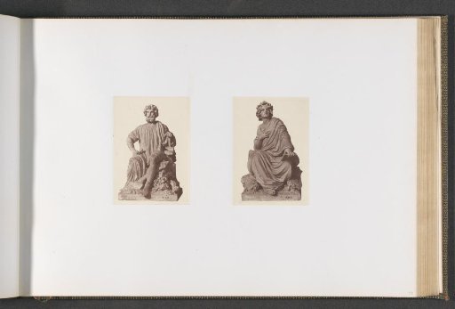 Plaster models for sculptures on the Palais du Louvre: left "Manual Labor" and right "Art" by Auguste Ottin
