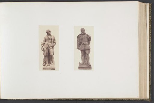 Plaster models for sculptures at the Palais du Louvre: left "Houdon" by François Rude and right "Dupérac" by Charles Cordier