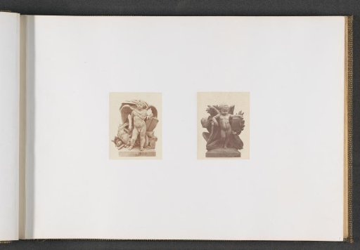 Plaster models for sculptures at the Palais du Louvre: left "L'Histoire" by Théodore François Devaulx and right "L'Anatomie" by Emile Hébert