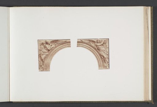 Plaster models for sculptures at the Palais du Louvre: left "La Géométrie" and right "L'Astronomie" by Jean-Baptiste-Jules Klagmann