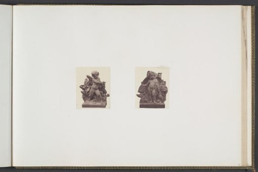 Plaster models for sculptures at the Palais du Louvre: left "L'Horticulture" by Théodore François Devaulx and right "L'Industrie" by Célestin Anatole Calmels