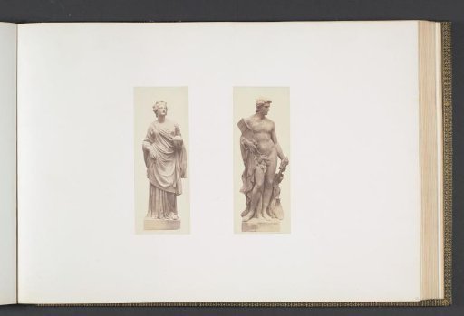Plaster models for sculptures on the Palais du Louvre: left "L'Astronomie" by Noël Jules Girard and right "L'Art moderne" by Jean-Esprit Marcellin