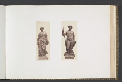 Plaster models for sculptures on the Palais du Louvre: left "L'Agriculture" by Pierre Loison and right "Le Laboureur" by Jean Claude Petit
