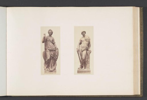 Plaster models for sculptures on the Palais du Louvre: left "La Pêche fluviale" by Jean Jules Allasseur and right "Le Berger" by Jehan Duseigneur