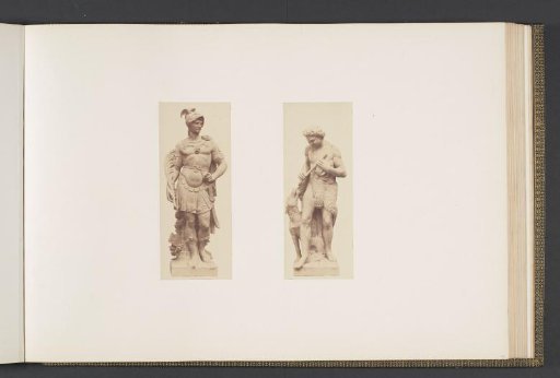 Plaster models for sculptures on the Palais du Louvre: left "Mars" by Jean Claude Petit and right "Le Joueur de flûte" by Armand Blanc