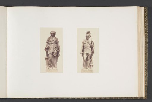 Plaster models for sculptures on the Palais du Louvre: left "L'Industrie" by Gabriel Thomas and right by an unknown maker