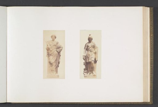 Plaster Models for Sculptures at the Palais du Louvre: on the left "L'Architecture" by Jean-Joseph Perraud and on the right "Amazone" by Emile Seurre