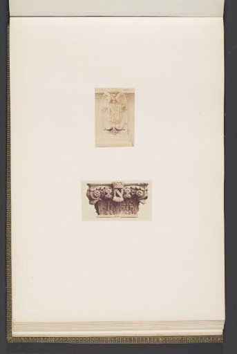 Plaster models for sculptures on the Palais du Louvre: left "N" by Désiré Bloche and right a decorated letter N by an unknown maker