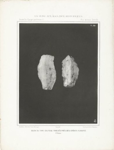Two Prehistoric Flint Knives, Found in the Seine Basin