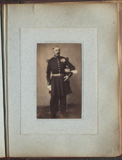 Portrait of a soldier with his hat under his arm