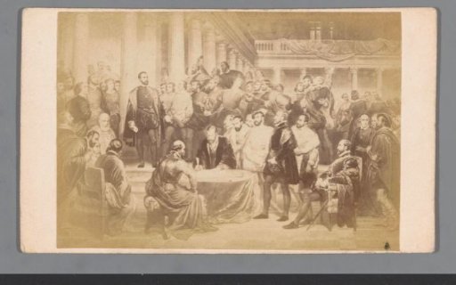 Photographic reproduction of an engraving of the Compromise of the Nobles