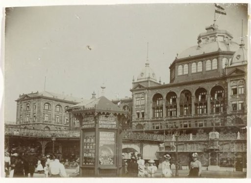 View of the Kurhaus in Scheveningen, seen from the beach
