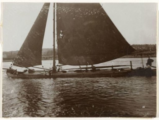 Sailing ship in a river, probably in the Netherlands