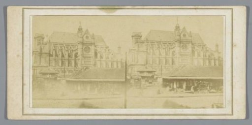 Market at the foot of the Church of Saint Eustace in Paris