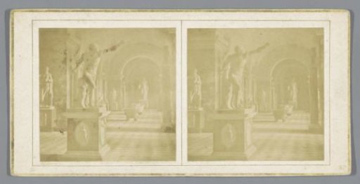 Sculpture gallery in the Salle du Gladiateur, Musée du Louvre, Paris