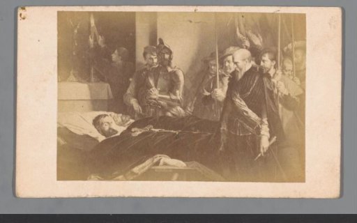 Photographic reproduction of an engraving of the corpses of Counts Egmond and Horn on 5 June 1568