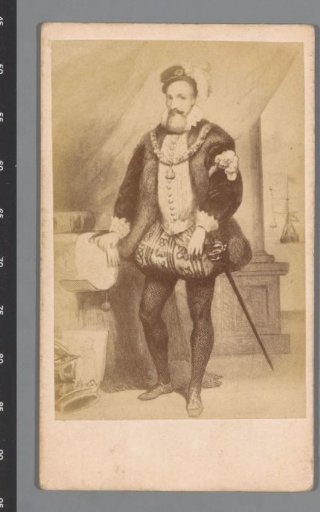 Photographic reproduction of an engraving of a portrait of Robert Dudley, Earl of Leicester, in 1585