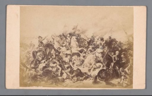 Photographic reproduction of an engraving of the Battle of Nieuwpoort on 2 July 1600