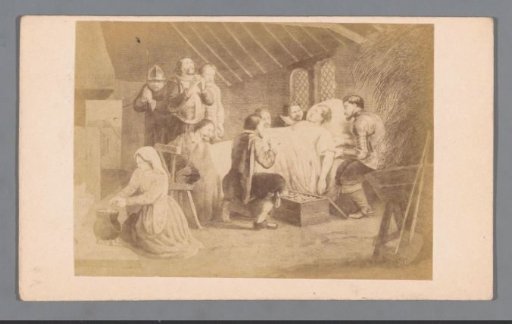 Photographic reproduction of an engraving of the deathbed of Adolf of Nassau in 1609