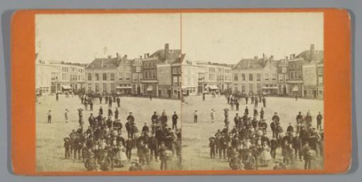 People on a square, Netherlands