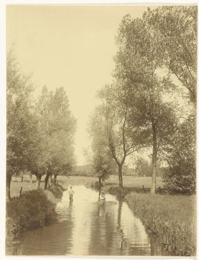 Two Workers at Work in a Stream