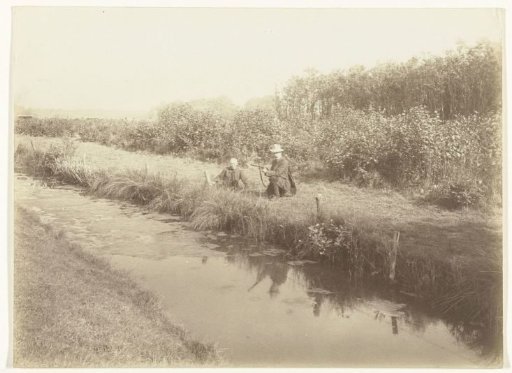 Hunters Sitting by the Water at the Dunes in Vogelenzang