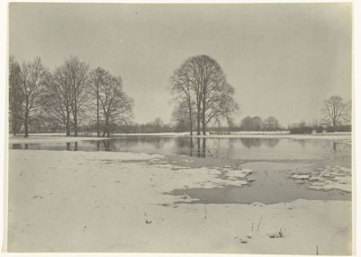 Flooded Meadow (uiterwaarde?) with Snow and Ice in Voorst