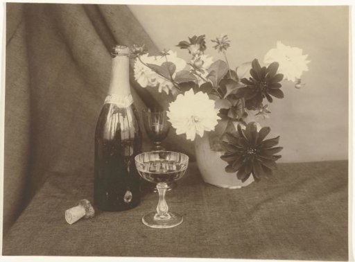 Still Life with Flowers, Champagne Bottle and Glasses