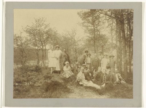 Group Portrait of Seventeen Men and Women in a Forest