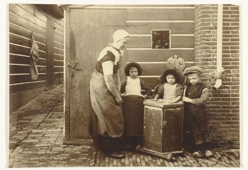 Woman and Three Children in the Local Costume of Bunschoten-Spakenburg