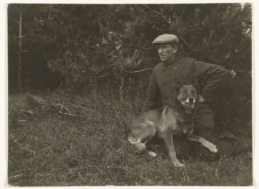 Gamekeeper Frans Stark with his Dog Nemo in the Muyduinen on Texel
