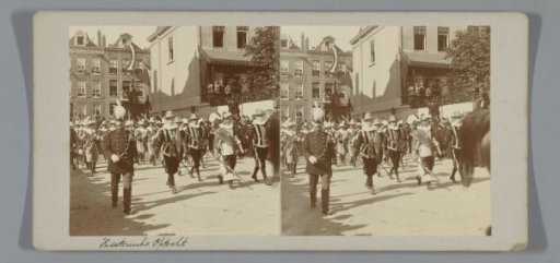Soldiers from the historical and allegorical procession, for the inauguration of Queen Wilhelmina, Amsterdam, Netherlands