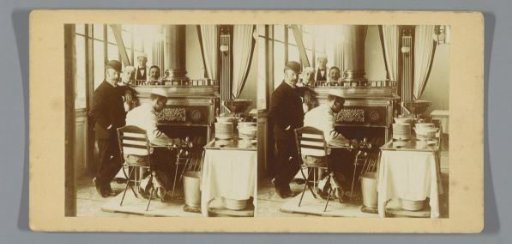 Five men by a fireplace during the Oud-Holland exhibition in 1897, Amsterdam