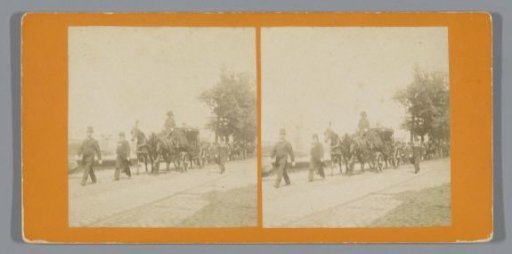 Mourning procession with a carriage drawn by horses, Amsterdam