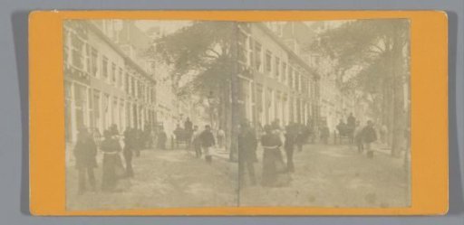 Street scene with passers-by and carriages in a city, Netherlands