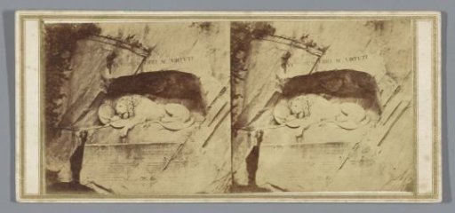 Lion of Lucerne in a rock face near Lucerne, Switzerland