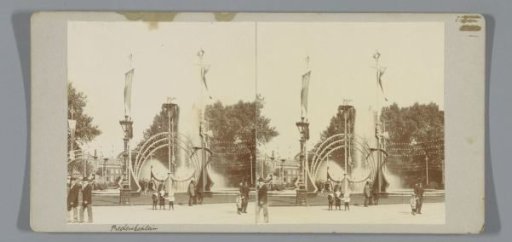 Fountain on the Frederiksplein, decorated for the inauguration of Queen Wilhelmina, Amsterdam, Netherlands