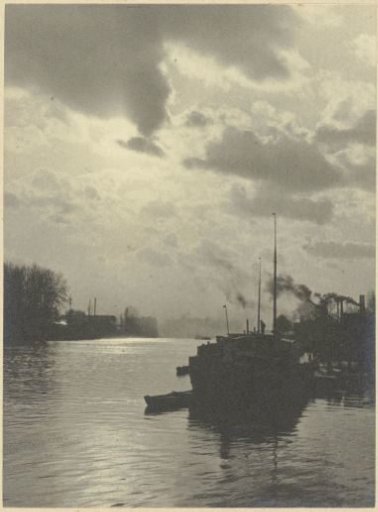 River landscape at evening