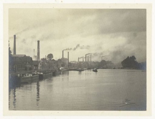Factories on the bank of a river