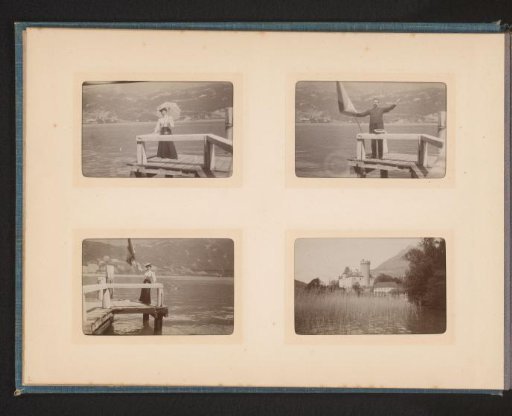 Two Portraits of a Woman at Water, Portrait of an Unknown Man at Water, and View of a Castle at Water