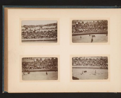 Three views of bullfights in the amphitheatre at Arles and Audience during the bullfights in the amphitheatre at Arles