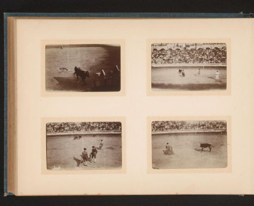 Four views of bullfights in the amphitheatre at Arles