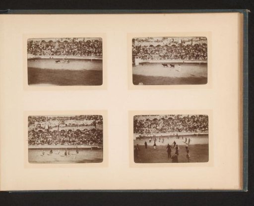 Four views of bullfights in the amphitheatre at Arles