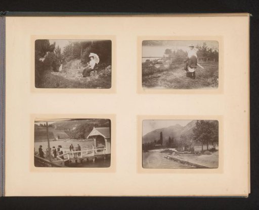 Two Views of a Woman in a Landscape in France and Two Landscapes with Water in France